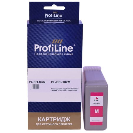 Картридж струйный ProfiLine PL-PFI-102M для принтеров Canon IPF510/IPF605/IPF610/IPF650/IPF655/IPF710/IPF750/IPF755/IPF760/IPF766 с чернилами Magenta