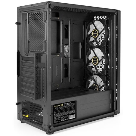 Компьютерный корпус Miditower ExeGate EVO-9202-NPX500 (ATX, БП 500NPX с вент. 12 см, с окном, 1*USB+1*USB 3.0, аудио, 3 вент. 12см с RGb подсветкой)