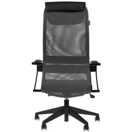 Кресло руководителя Бюрократ CH-607 TW-04 Neo Black темно-серый, сиденье черный, сетка/ткань с подголов. крестов. пластик