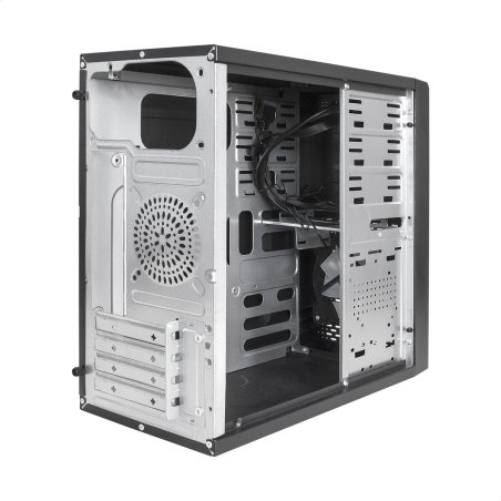 Компьютерный корпус Minitower ExeGate mEVO-7807 (mATX, без БП, 1хUSB+1хUSB 3.0, черный 1x12см с RGb подсветкой)