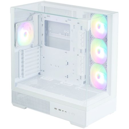 Компьютерный корпус ZALMAN P40 Prism Plus, ATX, белый, WINDOW, 3xCombo (3.5'' or 2.5"), 1xUSB TYPE-C, 2xUSB 3.0, SIDE 3x120мм ARGb, REAR 1x120мм ARGb