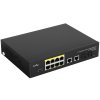 Коммутатор Cudy GS1010PS2, (L2) 10x1Gbит/с 2xКомбо(1000BASE-T/SFP) 2SFP 8PoE 120W, неуправляемый