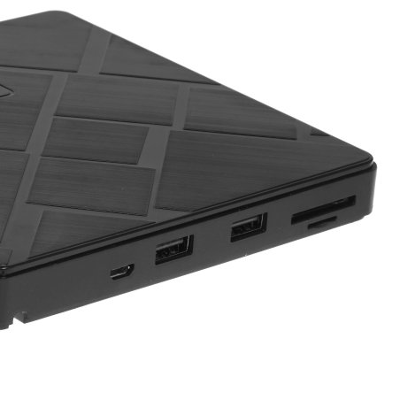 Оптический привод внешний со встроенным кардридером и хабом Gembird DVD-USB-04 пластик, черный