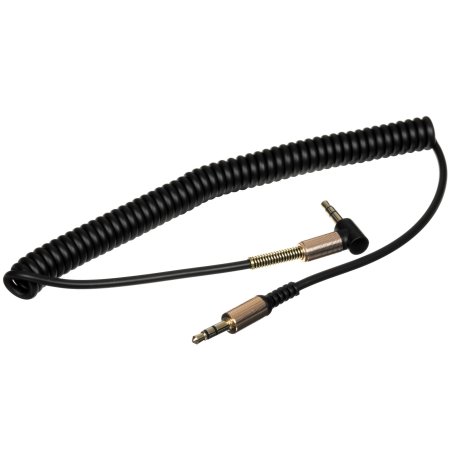 Кабель Cablexpert аудио 90˚ спиральный CCAB-02-35MMLC-1.8MB. 3.5 Jack (M)/3.5 Jack (M), черный, 1.8м, блистер