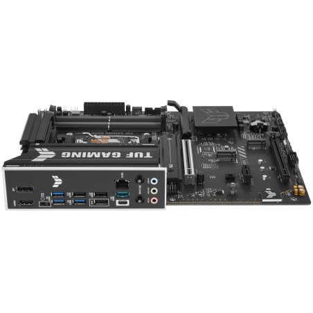 Материнская плата ASUS TUF Gaming B850-E WiFi, AM5, AMD B850, 4xDDR5, 4xSATA, 3xM.2, 1xPCIe 5.0 x16, 1xPCIe 4.0 x16, 1xPCIe x1, 1xDP, 1xHDMI, 2xUSB-C (1x10Gbps, 1x20Gbps), 3xUSB-A 5Gbps, 3xUSB-A 2.0, 1x2.5Gb LAN, Wi-Fi 6E, Bluetooth 5.3, 3x3.5 мм, 7.1, AT
