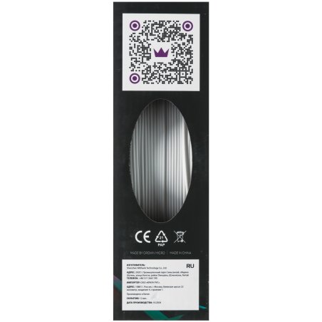 Филамент Crown Micro CM-FILPLA001W PLA 1.75 1кг белый