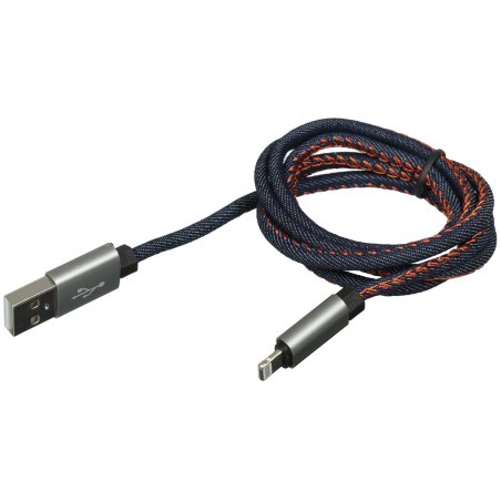 Кабель Rexant USB кабель для iPhone 5/6/7 моделей, шнур в джинсовой оплетке