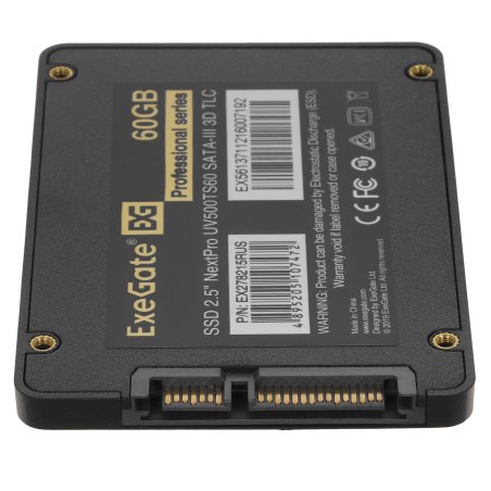 Накопитель SSD ExeGate NextPro UV500TS60, 60Gb, 2.5", SATA III, R/W 450/400
