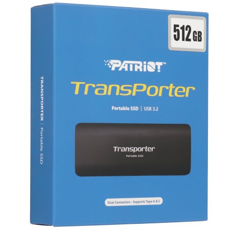 Внешний SSD Patriot Transporter Lite, 4TB, USB 3.2 Gen 2 Type-A/Type-C, R/W 1000/1000, красный