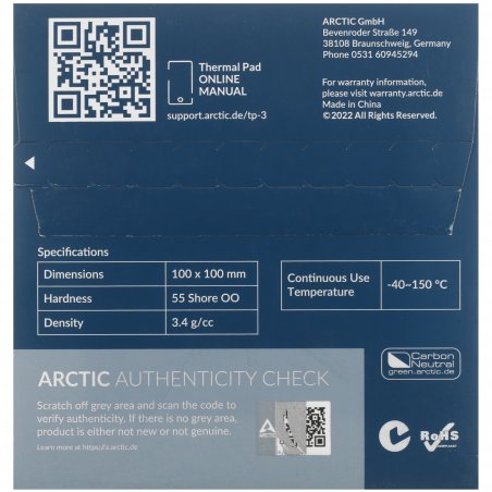 Термопрокладка Arctic Thermal pad 100x100мм, 0,5мм TP-3 (ACTPD00052A)