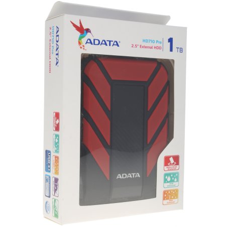 Внешний HDD 2.5" ADATA HD710P, 1TB, USB 3.2 Gen 1 Type-A, 5400 rpm, черный/красный