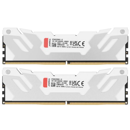 Оперативная память Kingston Fury Renegade, DDR5, 32Gb (2x16Gb), 6400MHz, CL32, DIMM, радиатор, белый