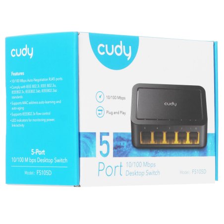 Коммутатор Cudy FS105D (L2) 5x100Мбит/с неуправляемый