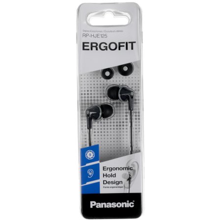 Наушники вкладыши Panasonic RP-HJE125E-K 1.1м черный проводные (в ушной раковине)