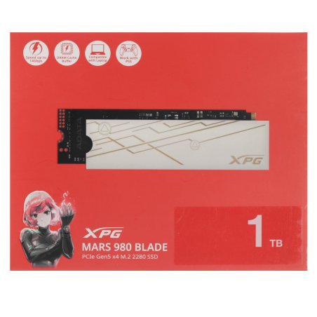 Накопитель SSD 1Tb ADATA XPG MARS 980 BLADE, M.2 2280, PCI-E 5x4, R/W -14000/10000 MB/s 3D-NAND