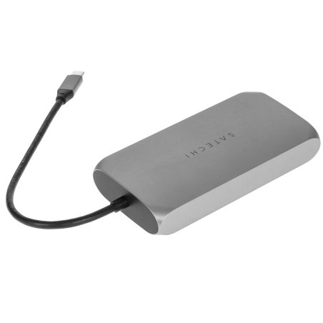 USB-хаб Satechi 6-in-1 USB-C Slim Multiport Adapter (Type-C, HDMI, 2x Type-A, SD, microSD), до 75 Вт, Черный Док-станция ST-P6SK