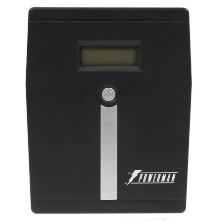 Источник бесперебойного питания ИБП POWERMAN Smart 1500 HYBRID, линейно-интерактивный, 1500ВА/1200Вт, 165-265В, 2 евророзетки, внешняя свинцово-кислотная (AGM, GEL, FB) или LiFePO4 батарея на 12В емкостью от 120Ач (не входит в комплект поставки), ток заря