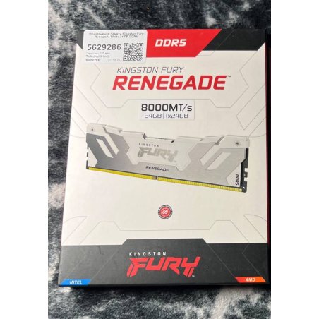 Оперативная память Kingston Fury Renegade, DDR5, 64Gb (2x32Gb), 6400MHz, CL32, DIMM, радиатор, серебристый/черный