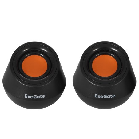 Акустическая система 2.0 ExeGate EX287060RUS Disco 130 (питание USB, 2х3Вт (6 Вт RMS), 100-20000Гц, черный/оранжевый)