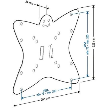 Кронштейн для телевизора Holder LCDS-5049 металлик 19"-32" макс.30кг настенный фиксированный