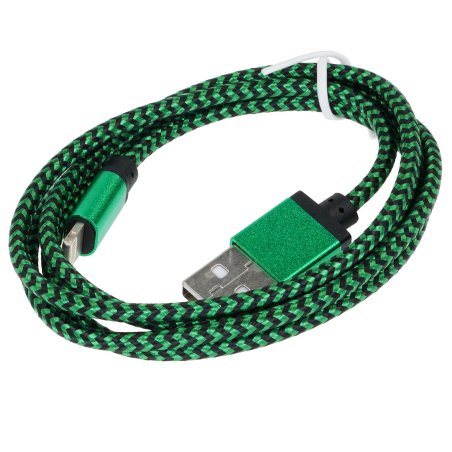 Кабель Gembird USB 2.0 Cablexpert CC-ApUSB2gn1m, AM/Lightning 8P, 1м, нейлоновая оплетка, алюминиевые разъемы, зеленый, пакет
