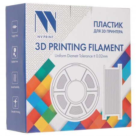 Филамент NVPRINT PLA Meta Black для 3D печати диаметр 1.75мм длина 330 метров масса 1 кг