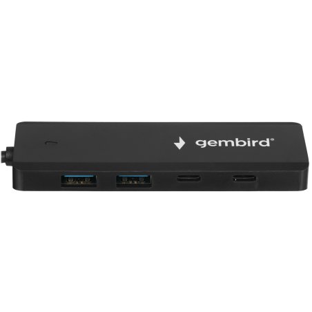 Разветвитель USB3.1 Gembird UHB-C425, 2xUSB, 2xType-C, с доп.питанием (порт Type-C), кабель Type-C 19см