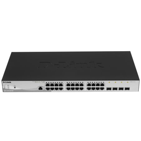Коммутатор управляемый D-Link DGS-1210-28P/ME/B2A 2 уровня с 24 портами 10/100/1000Base-T и 4 портами 1000Base-X SFP (24 порта с поддержкой PoE 802.3af/802.3at (30 Вт), PoE-бюджет 193 Вт)