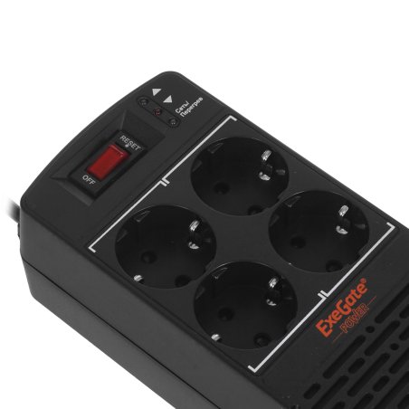 Стабилизатор ExeGate Power AD5000-1200 (1200VA/600W, диапазон 150...280В, 4 евророзетки)