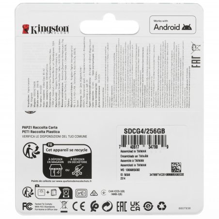 Флеш карта microSDXC 256Gb Kingston SDCG4/256Gb Canvas Go! Plus A2 + adapter