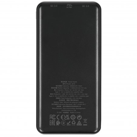 Портативный аккумулятор Hoco J87A 20000mAh, 3A, черный (61033)