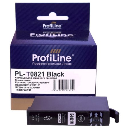 Картридж струйный ProfiLine PL-0821 для принтеров Epson StylusR270/R290/R295/R390/RX590/RX610/RX615/RX690/1410/TX700W/TX800FW/T50 Black водн