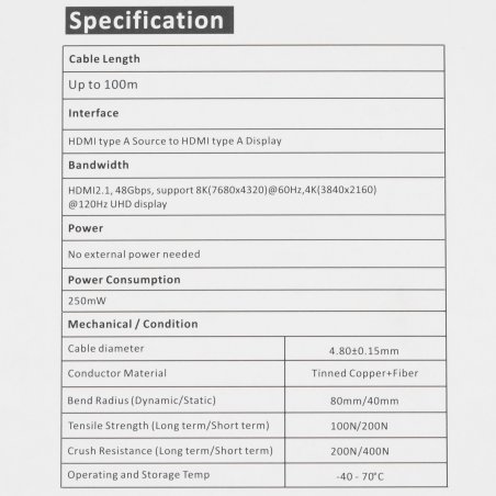 Активный оптический кабель iOpen AD3743C-50.0 HDMI 19M/M,ver. 2.1, 8K@60 Hz 50m