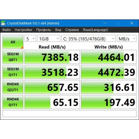 Накопитель SSD Kingston 512Gb M.2 KC3000 <SKC3000S/512G> (PCI-E 4.0 x4, up to 7000/3900Mbs, 3D TLC, NVMe, 400TbW, Phison E18, 22х80мм, LP heatsink)