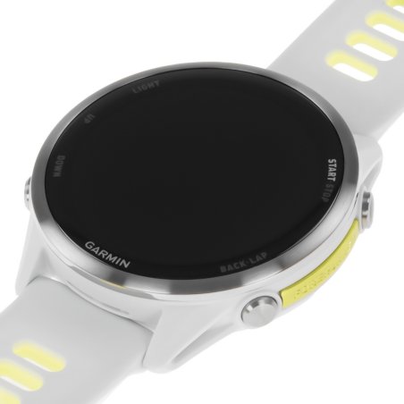 Смарт-часы Garmin Forerunner 970 белый, титановый безель, бело-желтый ремешок 47мм