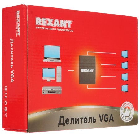 Делитель Rexant гнездо VGA на 2 гнезда VGA, 150 МГц, металл