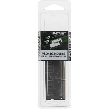 Оперативная память Patriot, DDR4, 8GB (1x8 GB), 2400 MHz, CL17, SO-DIMM