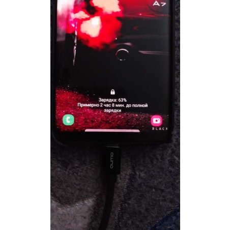 Кабель Qumo Type-С кабель, 1м, USB 2.0, 5В, 5А, 25Вт, тканевая оплетка, стальной коннектор, черный