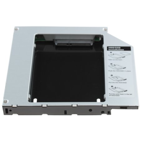 Мобил рек AgeStar SSMR2S, для замены привода в ноутбуке на 2,5", SATA, черный