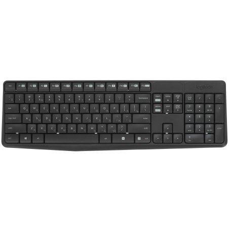 Комплект клавиатура+мышь Logitech MK235 беспроводной, USB, 1000 DPI, серый