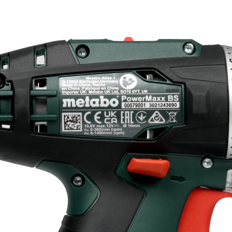 Дрель-шуруповерт аккумуляторная Metabo PowerMaxx BS 600984000, Аккумуляторный, 10,8В, 2 АКБ