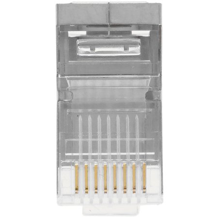 Вилка RJ-45 (8P8C) PLUG5SP/10 универсальная кат.5e экранированная, контакты 30 микродюймов" (10 шт.)
