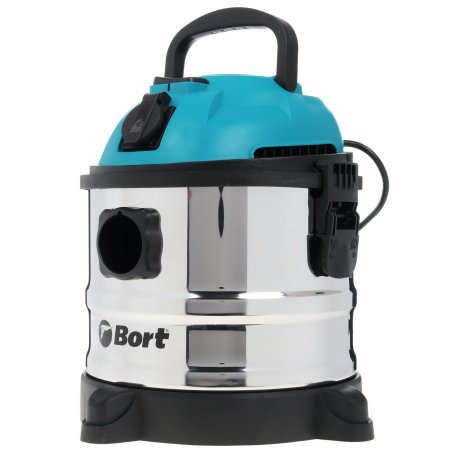 Строительный пылесос Bort BSS-1015 голубой/серебристый, 285/1250 Вт, уборка сухая/влажная, пылесборник контейнер, 15 л