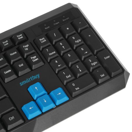 Проводной мультимедийный комплект клавиатура+мышь Smartbuy ONE черно-синий (SBC-230346-KB) /20