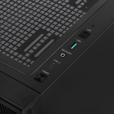 Компьютерный корпус Deepcool CH360 без БП, боковое окно (закаленное стекло), 2x140мм ARGb LED вентилятор спереди и 1x120мм ARGb LED вентилятор сзади, черный, mATX