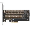 Переходник ORIENT C301E PCI-Ex4->NGFF (M.2) M-key PCI-E SSD + SATA->NGFF (M.2) B-key SSD, тип 2230/2242/2260/2280/22110, SATA кабель и 2 планки крепления в комплекте (31129)