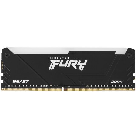 Оперативная память Kingston Fury Beast, DDR4, 8Gb (1x8Gb), 3600MHz, CL17, DIMM, с радиатором, RGb, черный