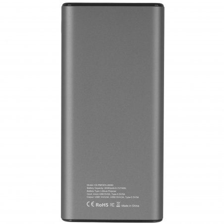 Портативный аккумулятор Cactus CS-PBFSFA-20000 20000mAh 4.5A 2xUSB-A/USB-C серый
