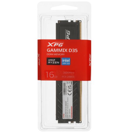 Оперативная память XPG Gaммix D35, 16Gb, DDR4, 3600MHz, CL18, UDIMM, с радиатором, черный