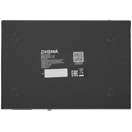 Коммутатор Digma DSP204G-1G-T80 (L2) 5x1Gbит/с 4PoE 4PoE+ 1PoE++ 80W неуправляемый